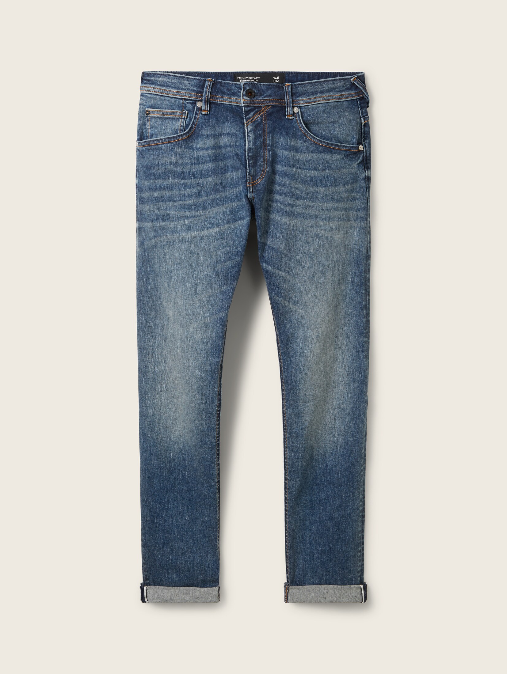 Tom Tailor Ανδρικό Παντελόνι Aedan Straight Jeans Tom Tailor 1040205-10127 Μπλε