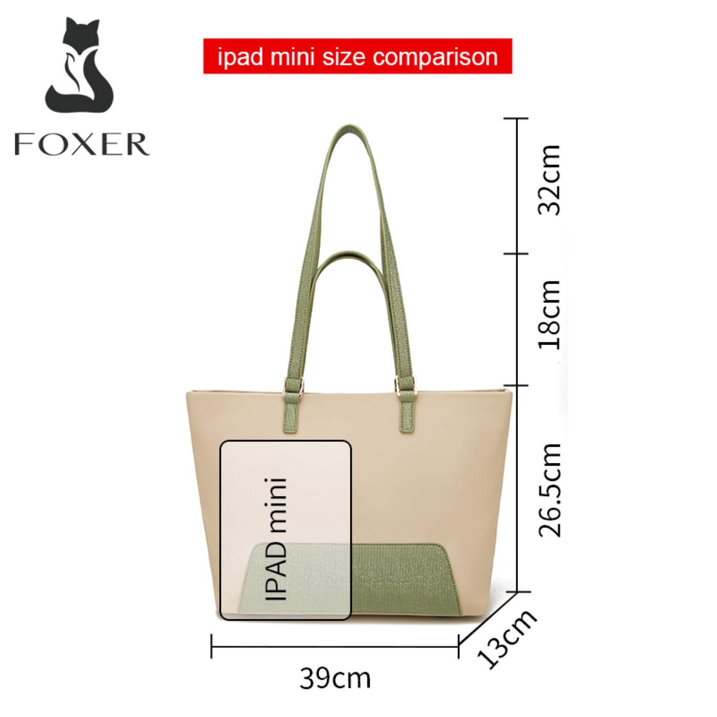 Υφασμάτινη Γυναικεία Τσάντα Shopper  Ωμου Foxer 9136060F μπέζ