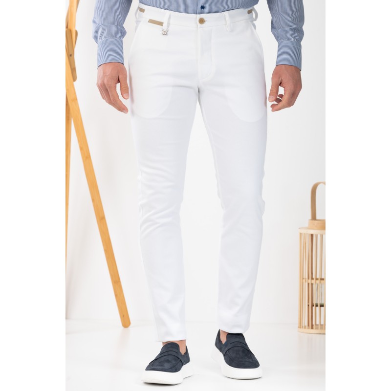 Vittorio Ανδρικό Παντελόνι Chinos 500-24-COMO White Λευκό