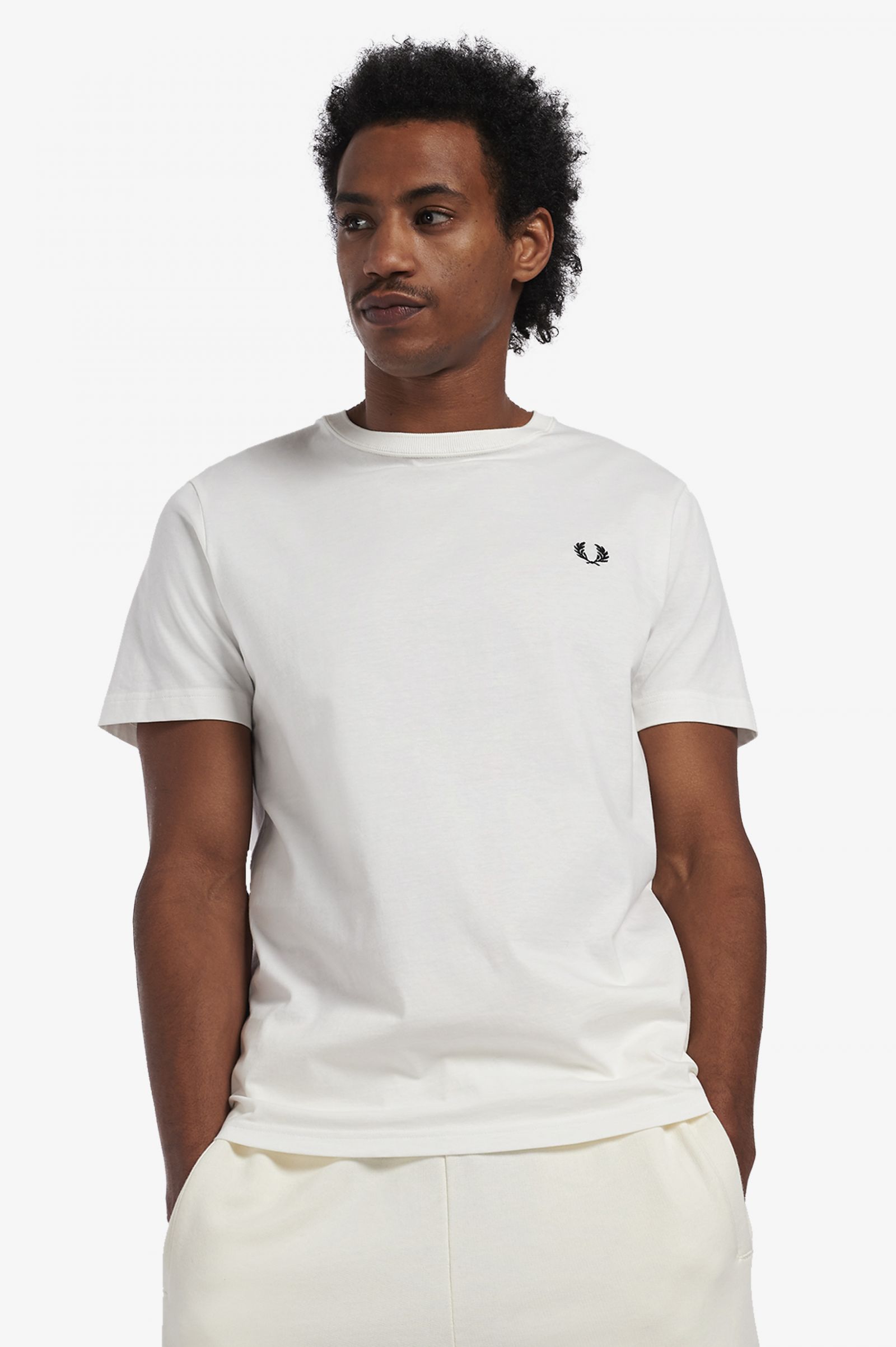 Fred Perry Ανδρική Μπλούζα Crew Neck T-Shirt M1600-129 Λευκό