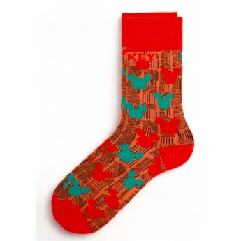 Κάλτσες Ανδρικές One Size 41-45 DISNEY CIMPA MICKEY MOUSE NEW GEN MC22195 Κόκκινο Πράσινο