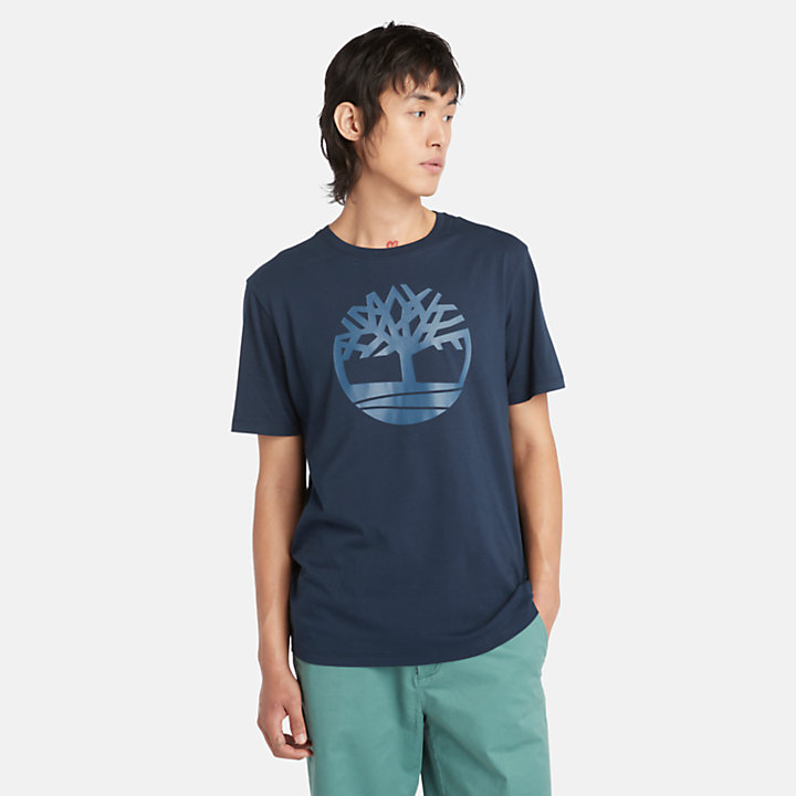 Timberland Ανδρική Μπλούζα T-Shirt River Tree Logo TB0A2C2RZ02 Μπλε