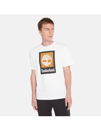 Timberland Ανδρική Μπλούζα T-Shirt Colored Short Sleeve Tee TB0A5QS2100 Λευκό