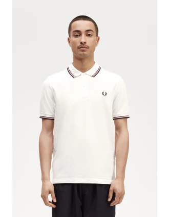 Fred Perry Ανδρική Μπλούζα Twin Tipped Polo M3600-T60 White