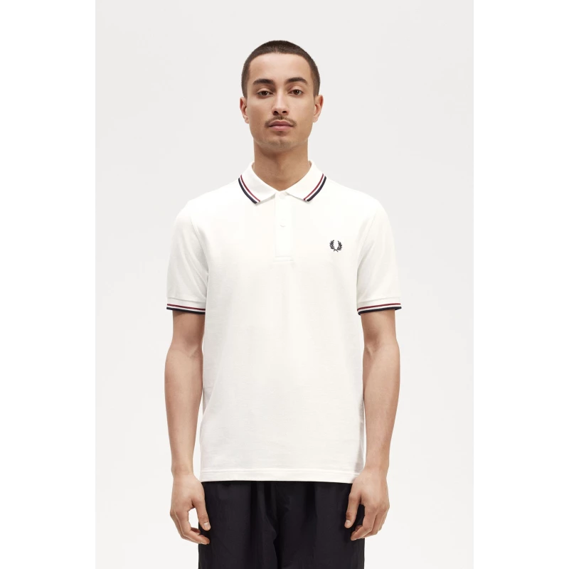 Fred Perry Ανδρική Μπλούζα Twin Tipped Polo M3600-T60 White