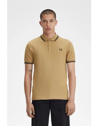 Fred Perry Ανδρική Μπλούζα Twin Tipped Polo M3600-U88 Μπεζ