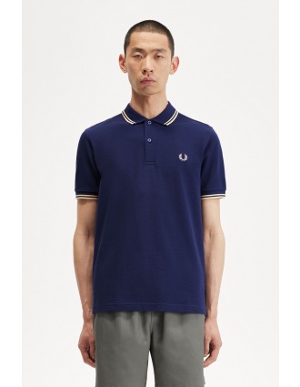 Fred Perry Ανδρική Μπλούζα Twin Tipped Polo M3600-U95 Μπλε