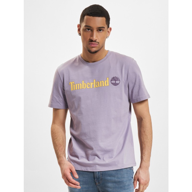 Timberland Ανδρική Μπλούζα T-Shirt Linear Logo TB0A5UPQEG7 Μωβ