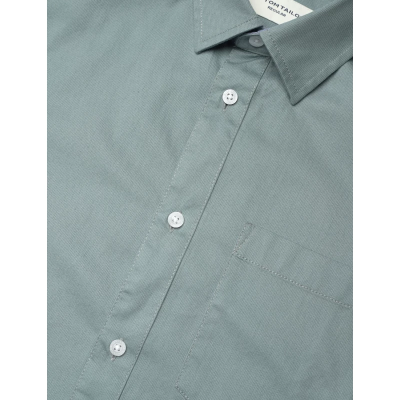 Tom Tailor Ανδρικό Κοντομάνικο Πουκάμισο Bedford Shirt 1040120-27475 Πράσινο