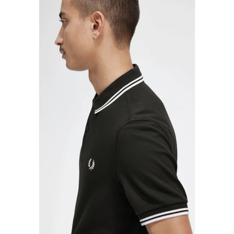 Fred Perry Ανδρική Μπλούζα Twin Tipped Polo M3600-T50 Πράσινο