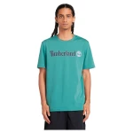 Timberland Ανδρική Μπλούζα T-Shirt Linear Logo TB0A5UPQCL6 Πράσινο
