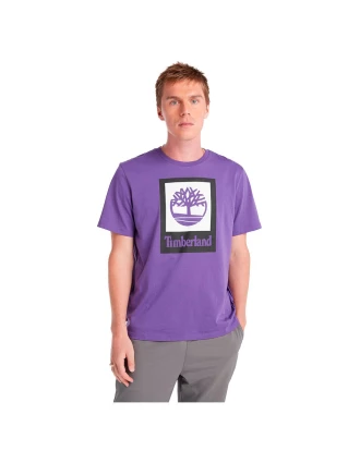 Timberland Ανδρική Μπλούζα T-Shirt Colored Short Sleeve Tee TB0A5QS2EJ9 Μωβ