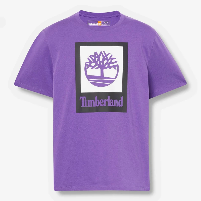 Timberland Ανδρική Μπλούζα T-Shirt Colored Short Sleeve Tee TB0A5QS2EJ9 Μωβ