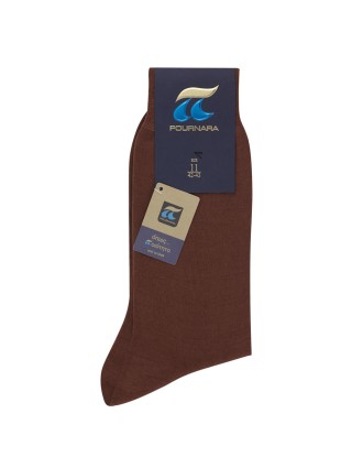 Pournara Ανδρικές Μονόχρωμες Κάλτσες 110-80 Ταμπά