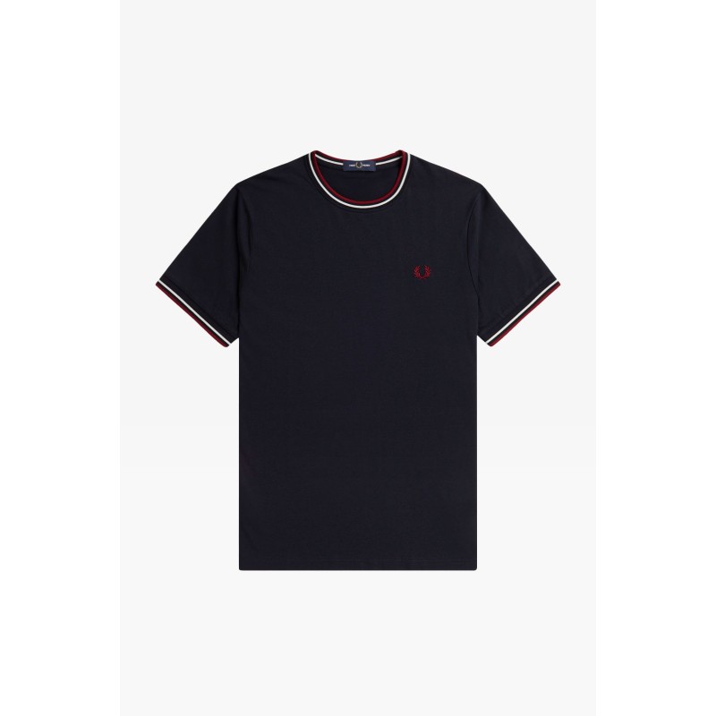 Fred Perry Ανδρική Μπλούζα Τ-Shirt Twin Tipped M1588-T55 Μπλε Σκούρο