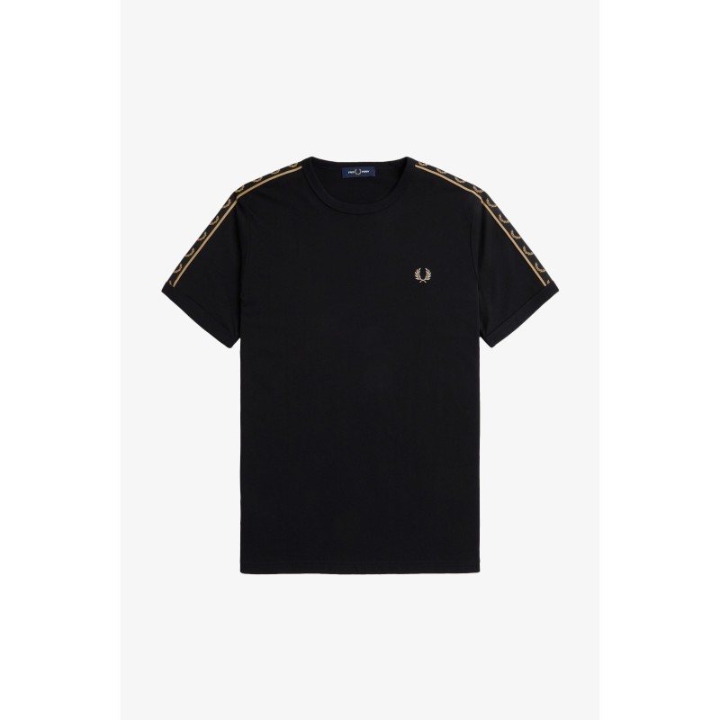 Fred Perry Ανδρικό T-shirt Contrast Tape Ringer M4613-U78 Μαύρο