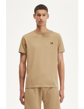 Fred Perry Ανδρικό T-shirt Contrast Tape Ringer M4613-V19 Καφέ