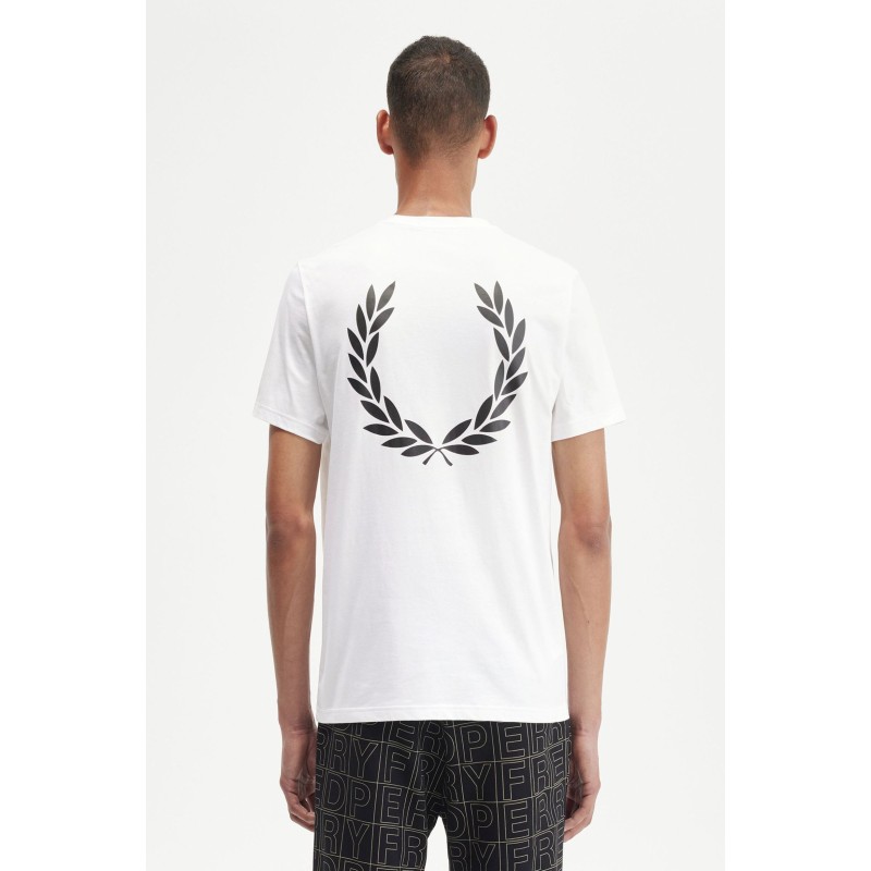 Fred Perry Ανδρικό Laurel Wreath Graphic T-Shirt M7784-100 Λευκό