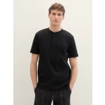 Tom Tailor Ανδρική Μπλούζα Henley T-Shirt With Texture 1040876-29999 Μαύρο