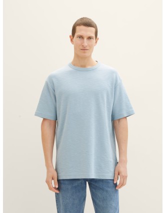 Tom Tailor Ανδρική Μπλούζα T-Shirt With Texture 1040952-15159 Σιέλ