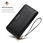 Γυναικείο δερμάτινο πορτοφόλι Foxer 256001F μαύρο