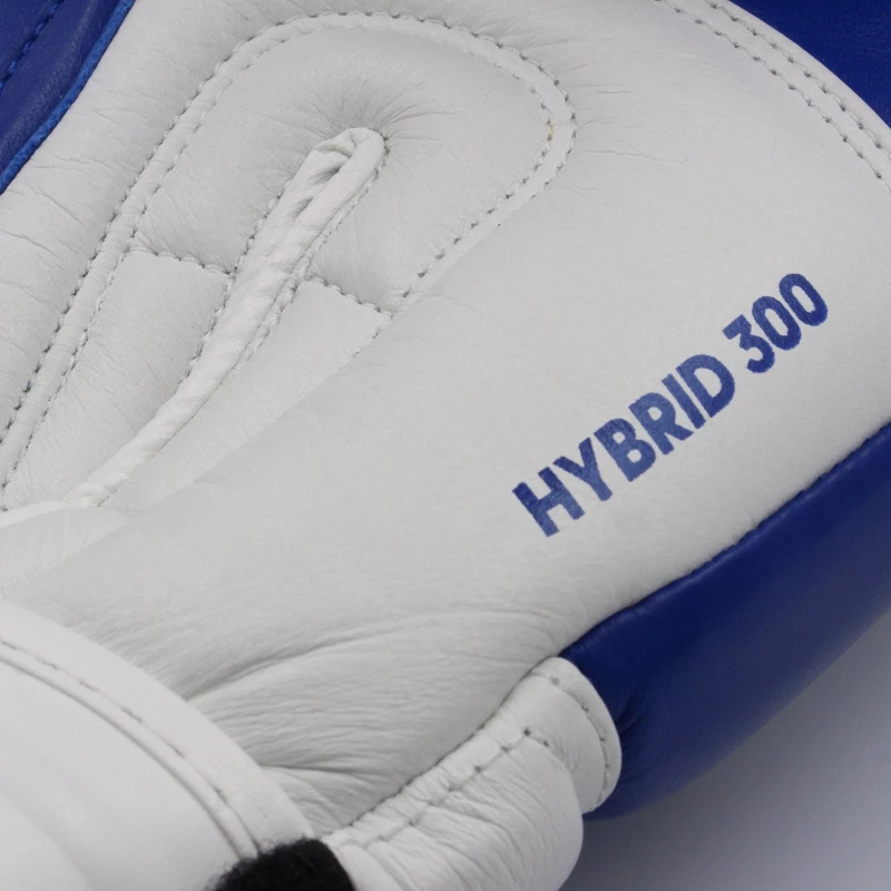 4003140300 boxing gloves adidas hybrid 300 leather blue white cu3 3 tobros.gr