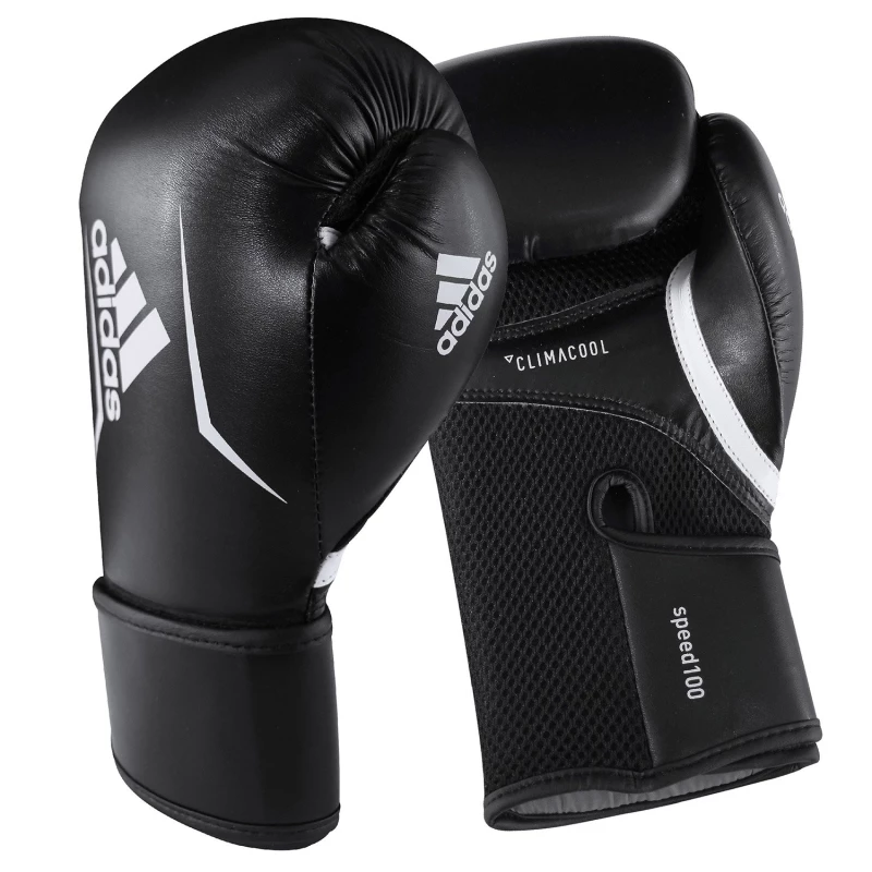 400314119 boxing gloves adidas speed 2 adisbg100 black white side 3 tobros.gr