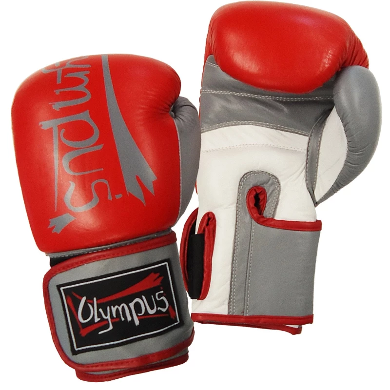 4003238 boxing gloves olympus leather elite red white grey 4 tobros.gr