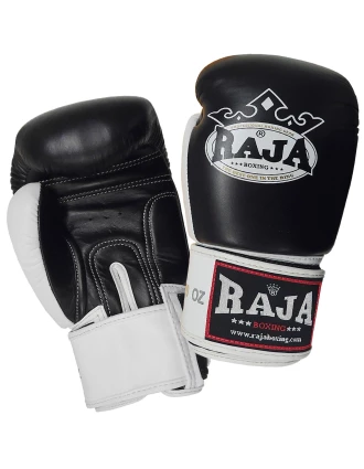 Boxing Gloves RAJA Genuine Leather RBGV-1 Double Color - Black / White