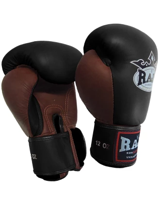 Boxing Gloves RAJA Genuine Leather RBGV-1 Double Color - Black/Brown