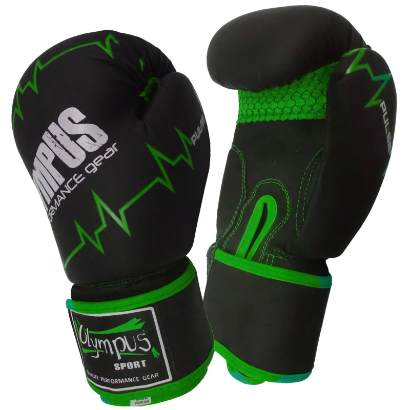 4038193 boxing gloves olympus pulse matt pu black green side 4 tobros.gr