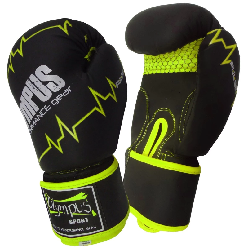 4038193 boxing gloves olympus pulse matt pu black yellow side 4 tobros.gr