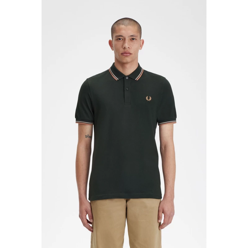 Fred Perry Ανδρική Μπλούζα Twin Tipped Polo M3600-U94 Night Green