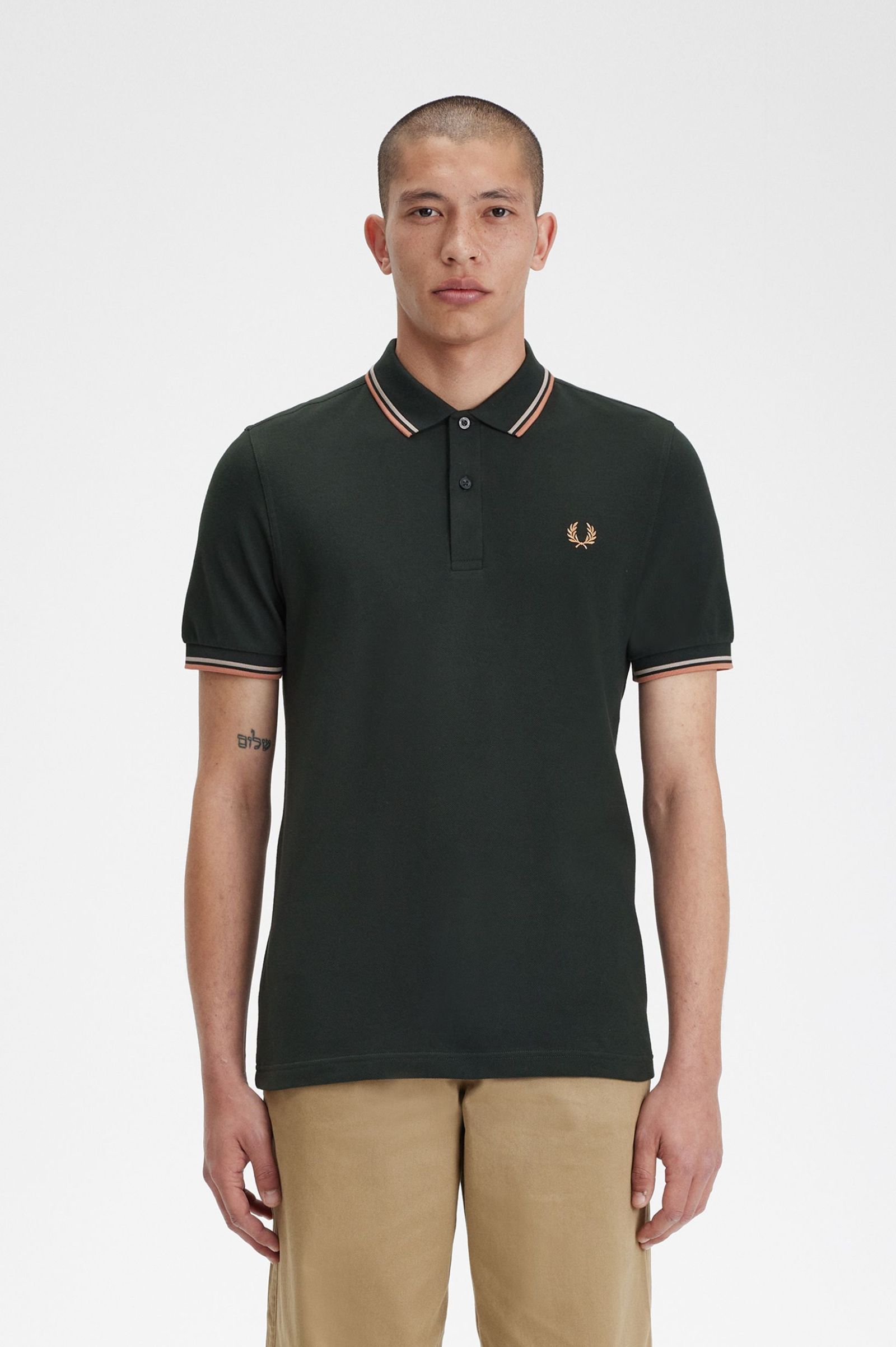 Fred Perry Ανδρική Μπλούζα Twin Tipped Polo M3600-U94 Night Green