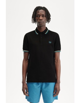 Fred Perry Ανδρική Μπλούζα Twin Tipped Polo M3600-U96 Μαύρο