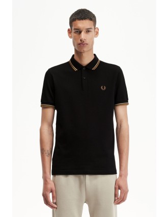 Fred Perry Ανδρική Μπλούζα Twin Tipped Polo M3600-U97 Μαύρο