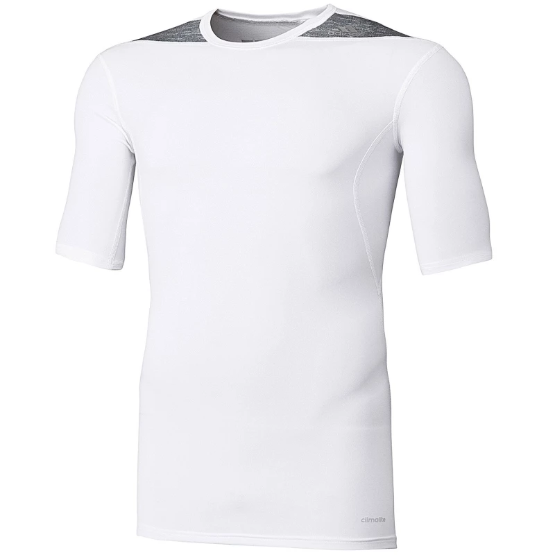 d82012 t shirt adidas techfit base white grey front 2 tobros.gr