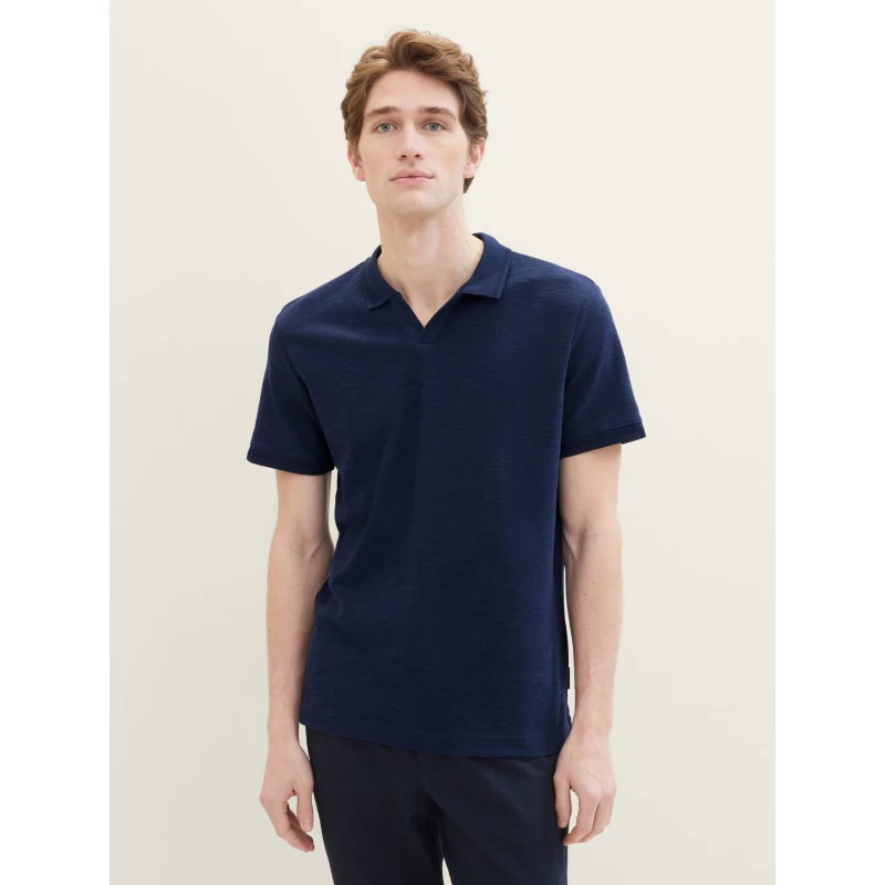 Tom Tailor Ανδρική ΜπλούζαTextured Polo Shirt 1040954-10668 Μπλε