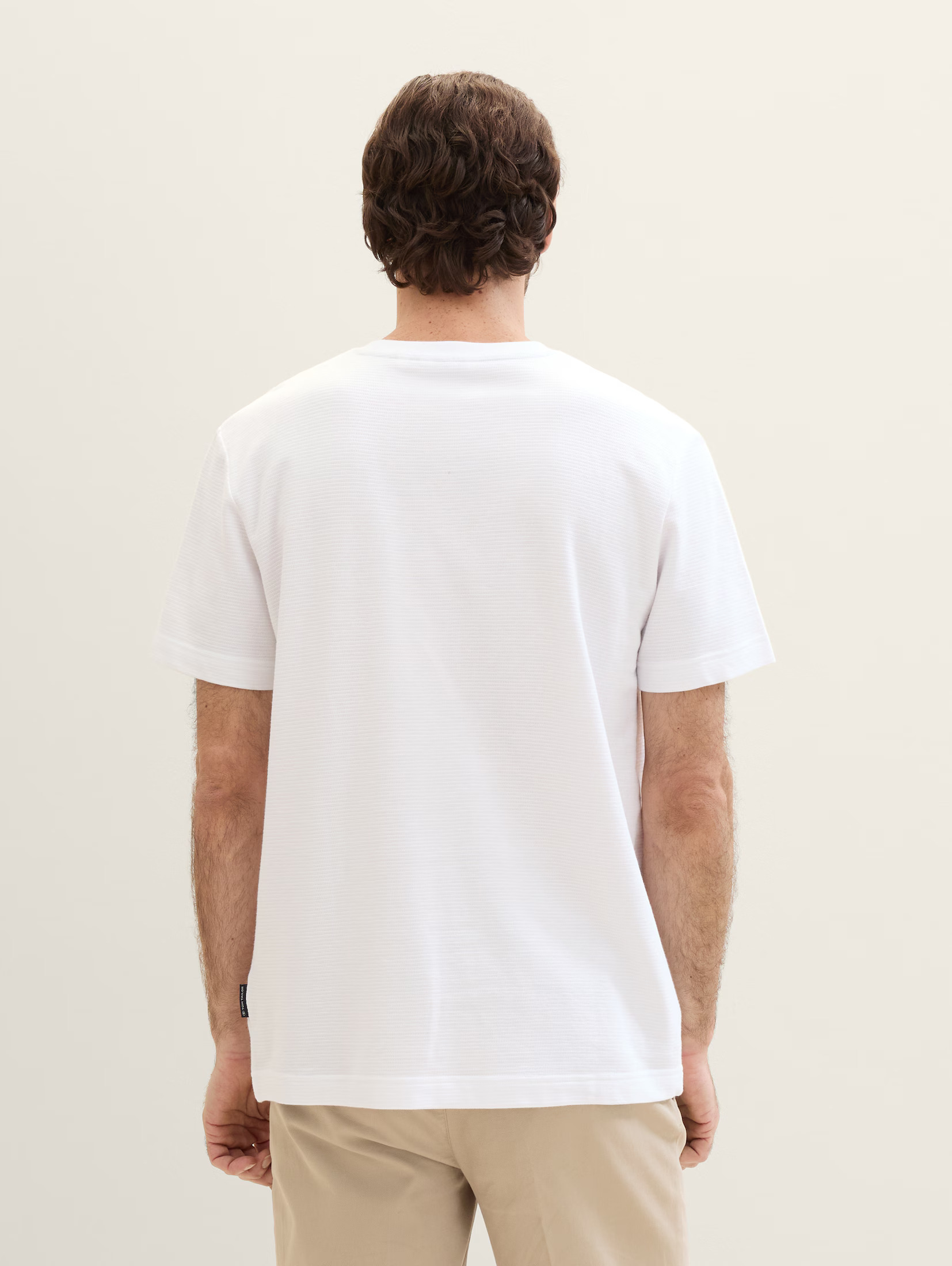 Tom Tailor Ανδρική Μπλούζα T-Shirt With Texture 1041806-20000 Λευκό φωτογραφία