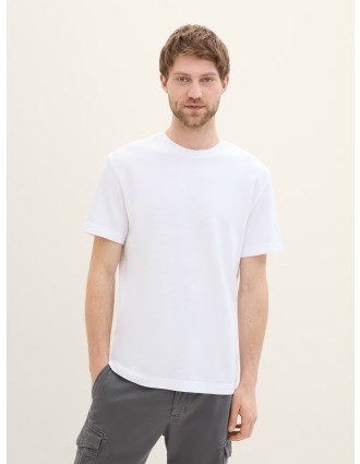Tom Tailor Ανδρική Μπλούζα T-Shirt With Texture 1041806-20000 Λευκό