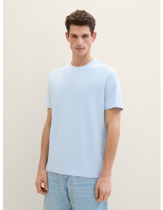 Tom Tailor Ανδρική Μπλούζα T-Shirt With Texture 1041806-35271 Σιέλ