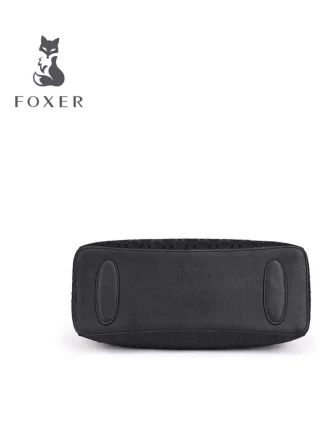 Δερμάτινη Γυναικεία Τσάντα Shopper  Ωμου Foxer 962061F μαύρο