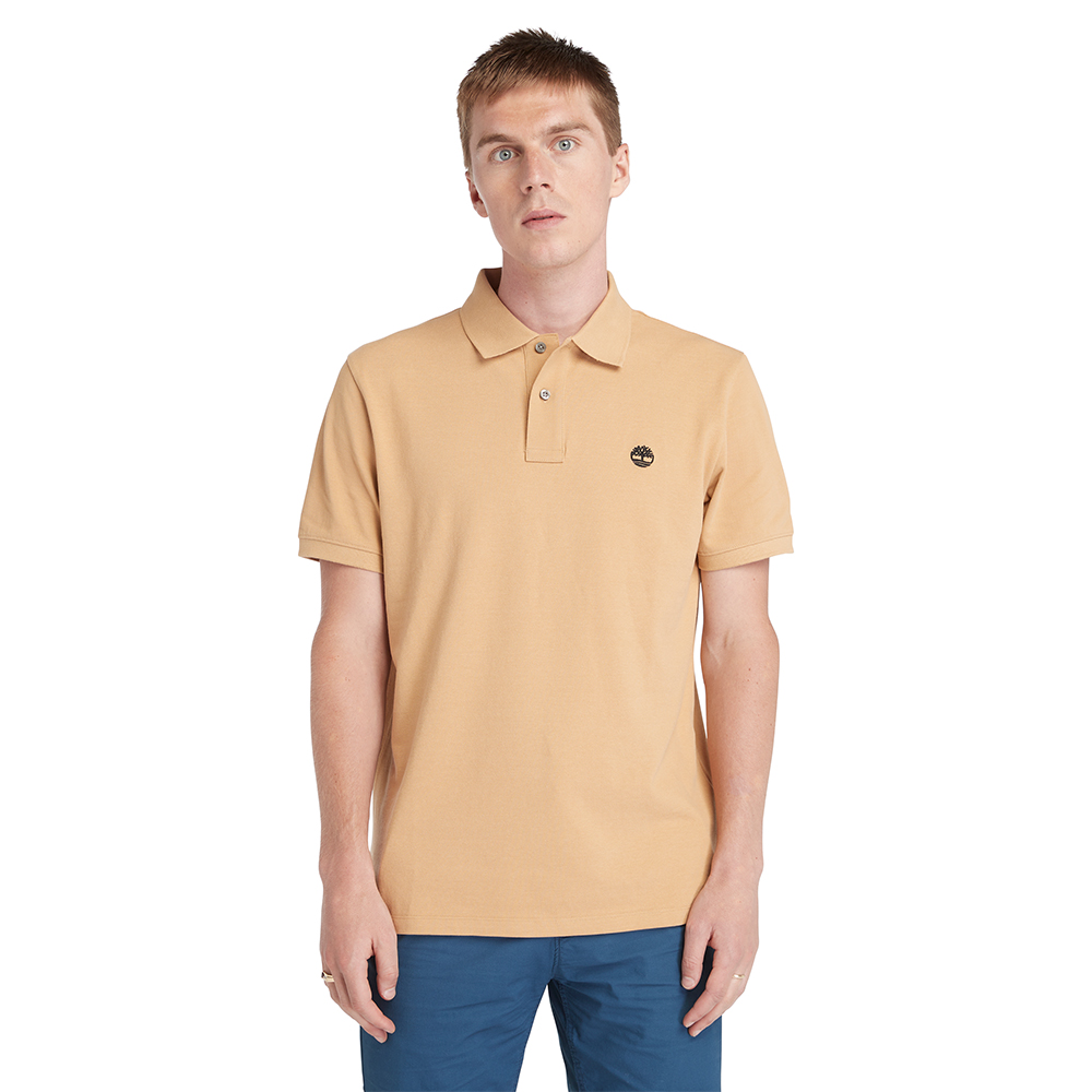 Timberland Ανδρική Μπλούζα SS Millers River Pique Polo TB0A26N4-ΕΗ3 Μπεζ