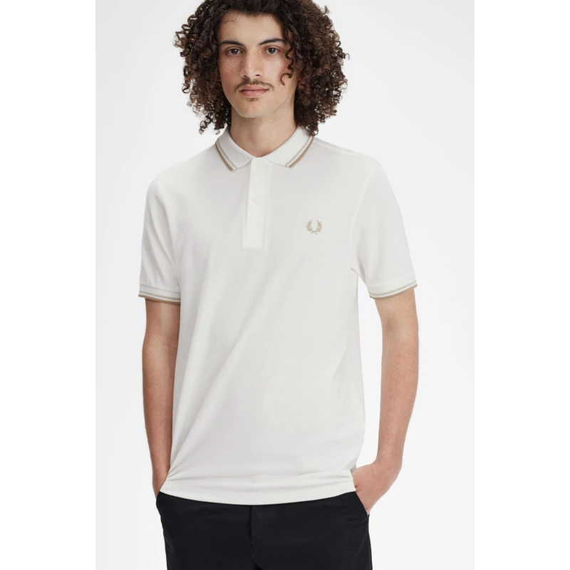 Fred Perry Ανδρική Μπλούζα Twin Tipped Polo M3600-U83 Λευκό