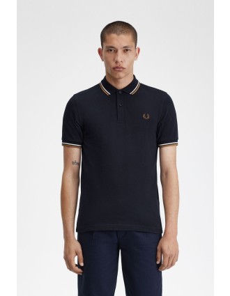 Fred Perry Ανδρική Μπλούζα Twin Tipped Polo M3600-U86 Μπλε