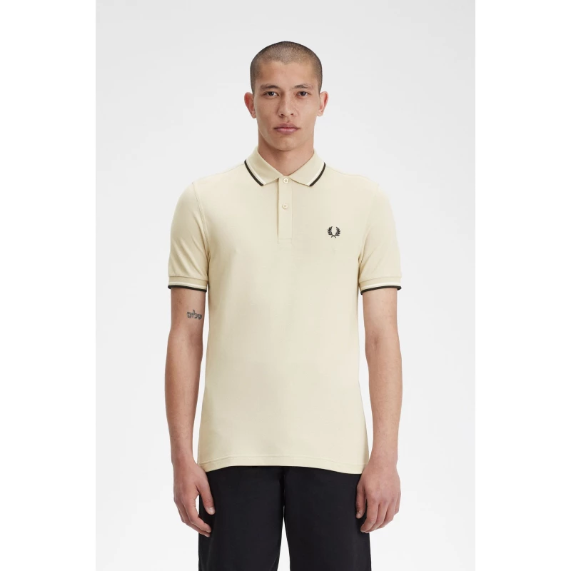 Fred Perry Ανδρική Μπλούζα Twin Tipped Polo M3600-U87 Μπεζ