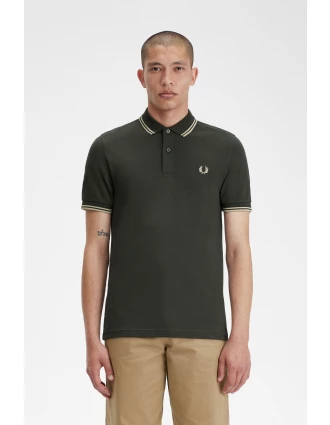 Fred Perry Ανδρική Μπλούζα Twin Tipped Polo M3600-U98 Πράσινο