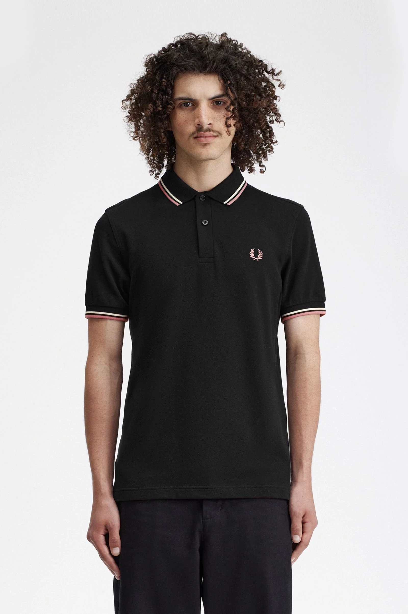 Fred Perry Ανδρική Μπλούζα Twin Tipped Polo M3600-V04 Μαύρο