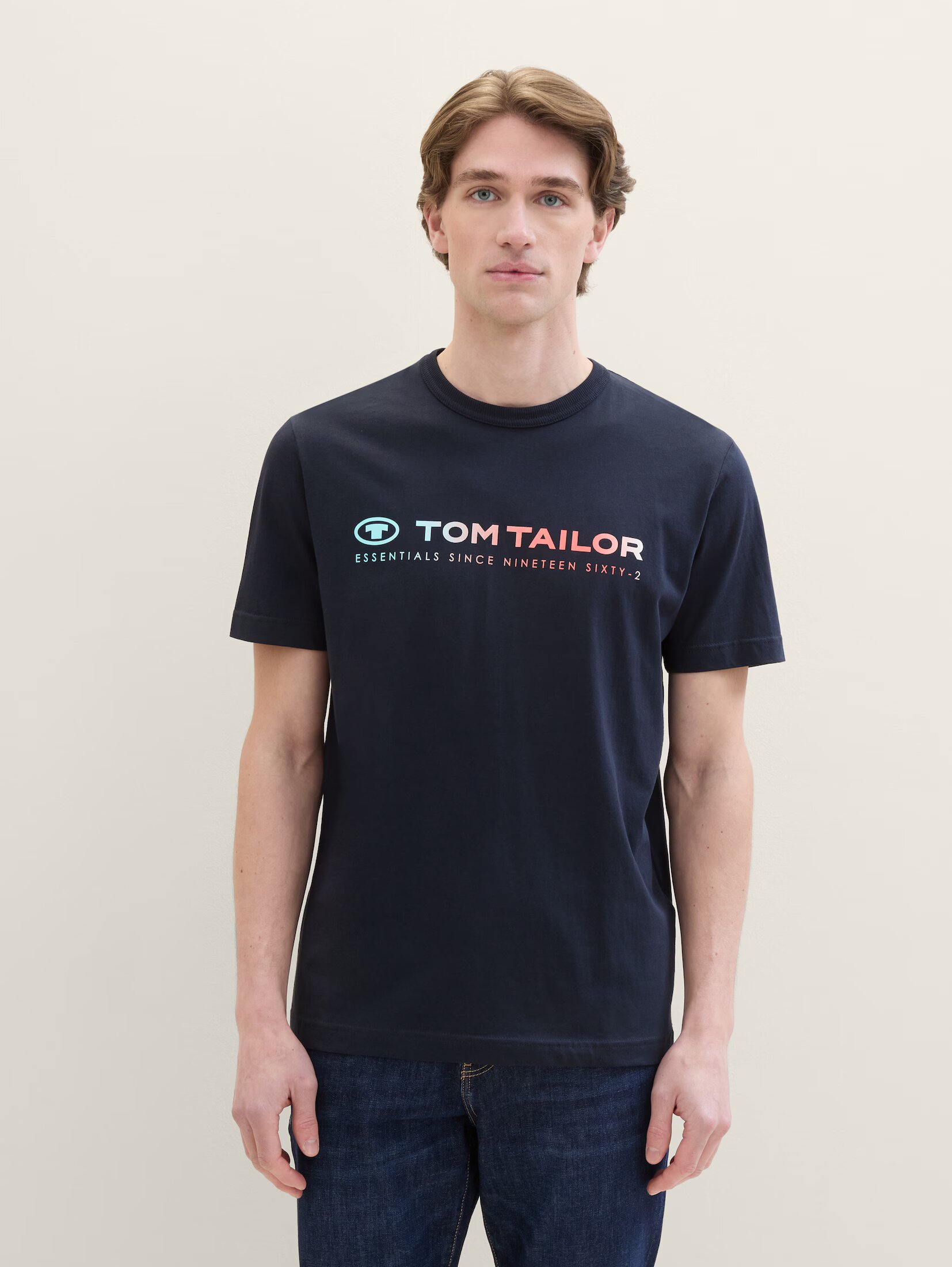 Tom Tailor Ανδρική Μπλούζα T-Shirt With A Logo Print 1041855-10668 Μπλε