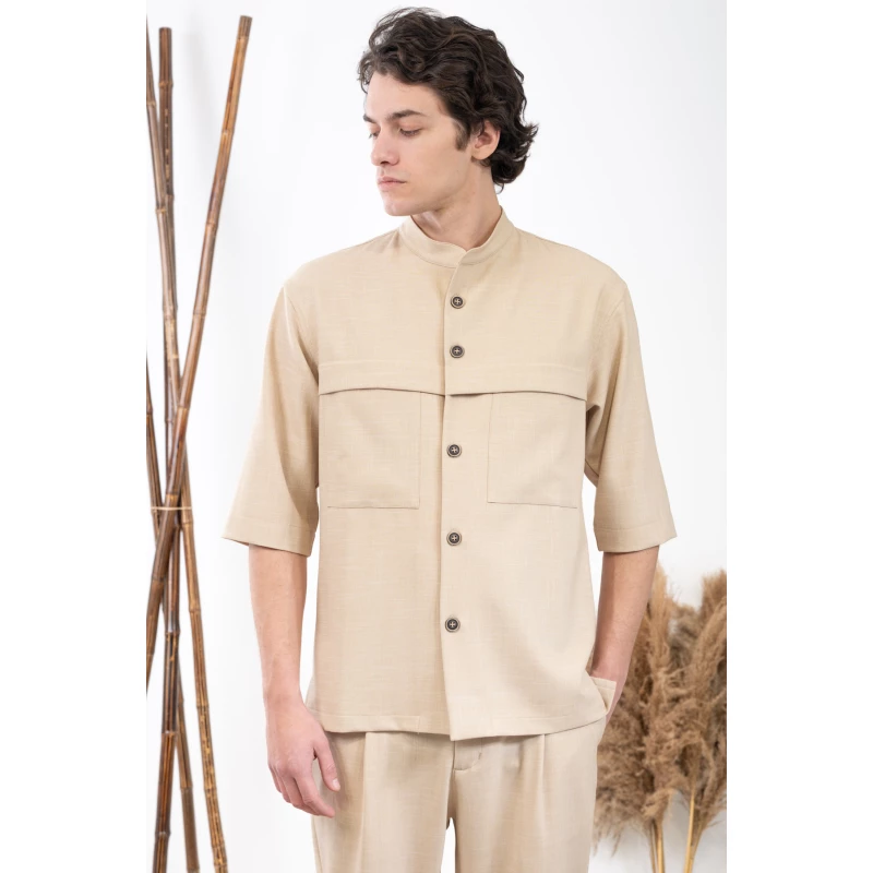 Vittorio Πουκάμισο Overshirt Vittorio 300-24-MONTERI Beige